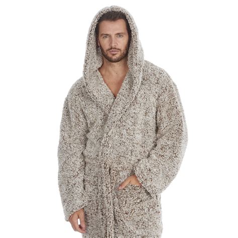 men's thick hooded dressing gown